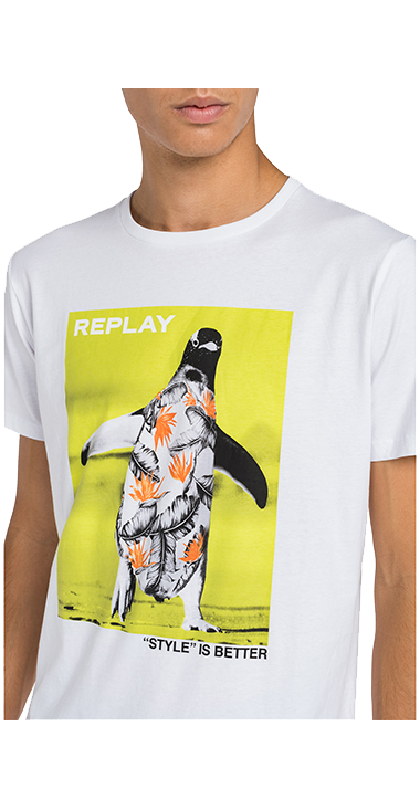 ベーシックジャージー ペンギンプリントtシャツ Replay リプレイ公式通販サイト