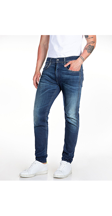 K27 ★良品 REPLAY リプレイ MAESTRO リペア加工 デニム パンツ ジーパン サイズ34 スリム ANBASS MAESTROストレッチデニム