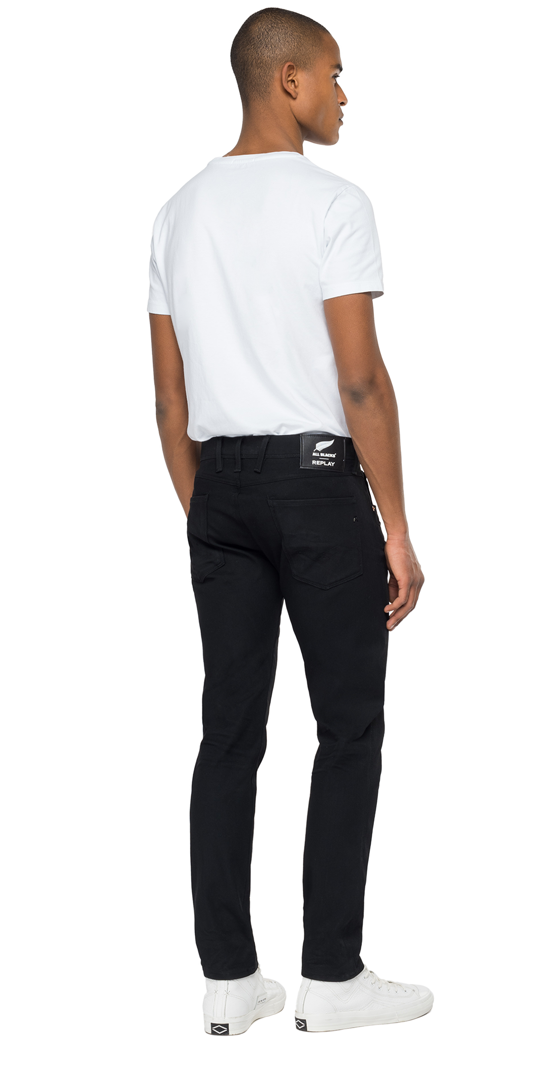 即決 REPLAY リプレイ デニム ブラック ジーンズ ジーパン 綿パン 黒 メンズ W31 ウエスト約86㎝ 大きいサイズ Lサイズ 送料無料 即決REPLAY・リプレイ・ロゴペイント・ストレート・デニム