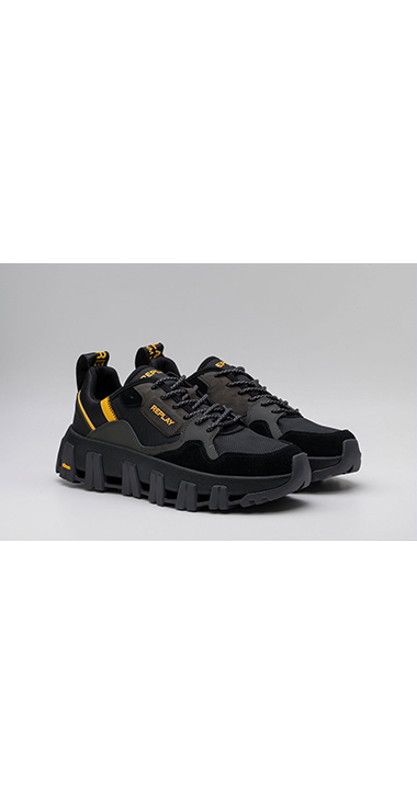 レザー＆メッシュ Vibramソールスニーカー｜REPLAY リプレイ公式通販サイト