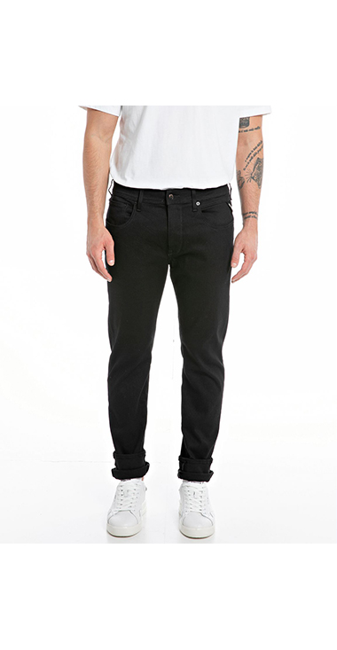 スリムフィットSartoriale Hyperflex オーバーダイブラックデニム 