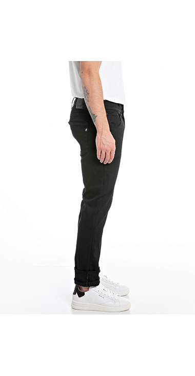 スリムフィットSartoriale Hyperflex オーバーダイブラックデニム 