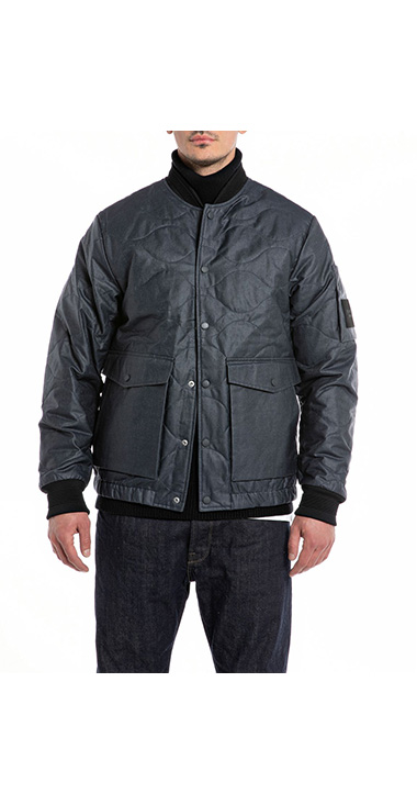 新品 REPLAY 炊く リプレイ 袖キルティング ブラックデニム 3rd Gジャン 