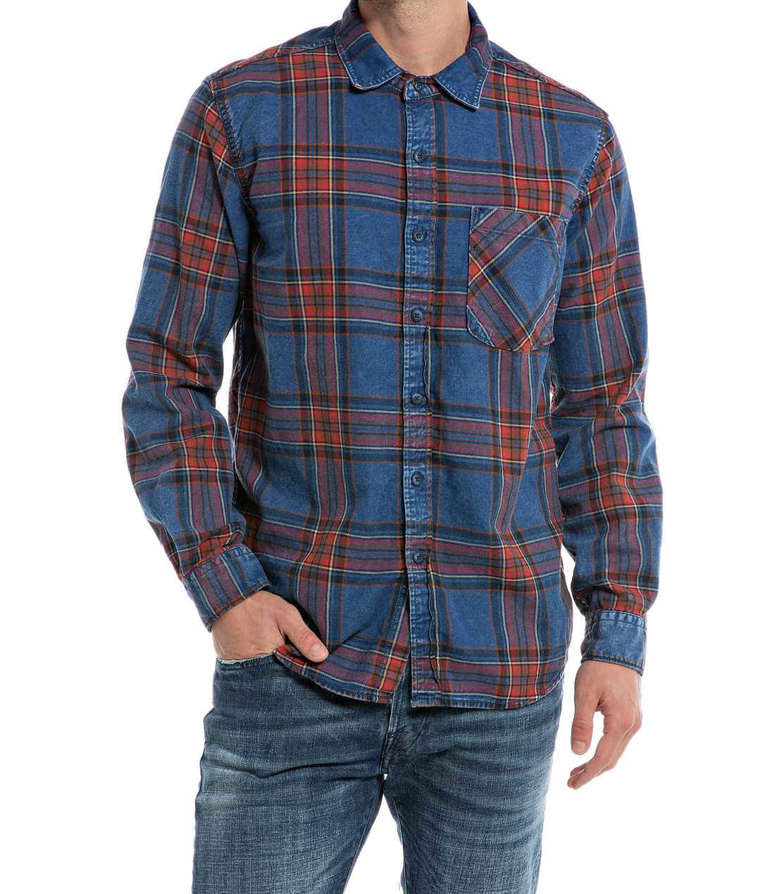 アズール　インディゴ　チェック　シャツ　TMT マーブルズ　ヒス　ビームス TMT ティーエムティー シャツ インディゴチェック