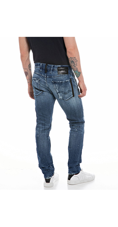 K27 ★良品 REPLAY リプレイ MAESTRO リペア加工 デニム パンツ ジーパン サイズ34 スリム ANBASS MAESTROストレッチデニム