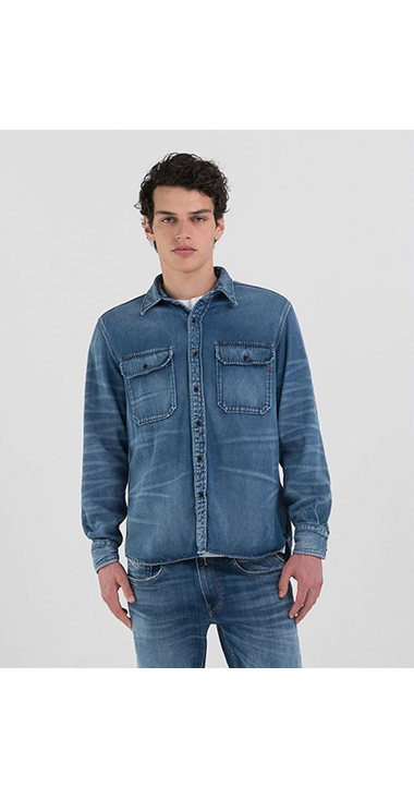 RePLAY×no.オーバーサイズデニムシャツ　インディゴ・サイズ2 リプレイ デニム リプレイ REPLAY 7ozディープブルーデニムシャツ