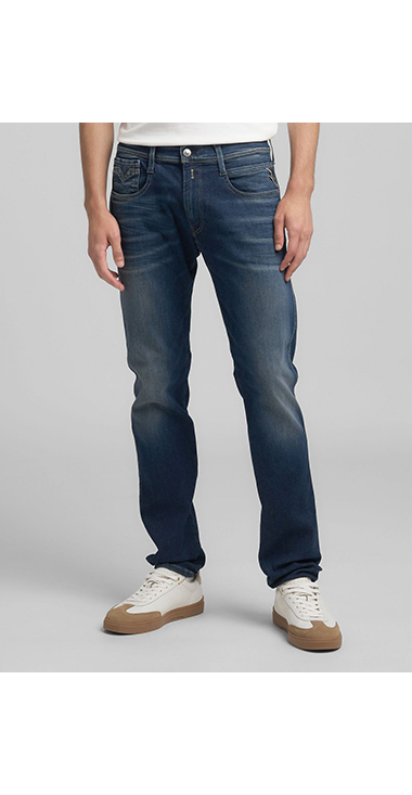 【新品】定価3.4万 Replay リプレイ Anbass Hyperflex Stretch ハイパーフレックス ストレッチデニム 28×32 スリムフィットANBASS HYPERFLEXブラックストレッチデニム｜REPLAY