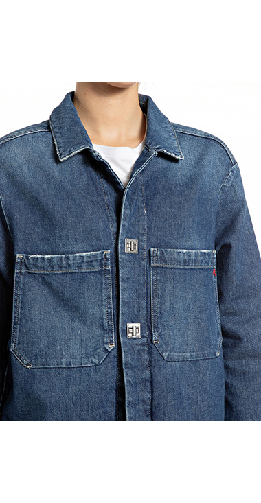 新品 REPLAY リプレイ 袖キルティング ブラックデニム 3rd Gジャン  