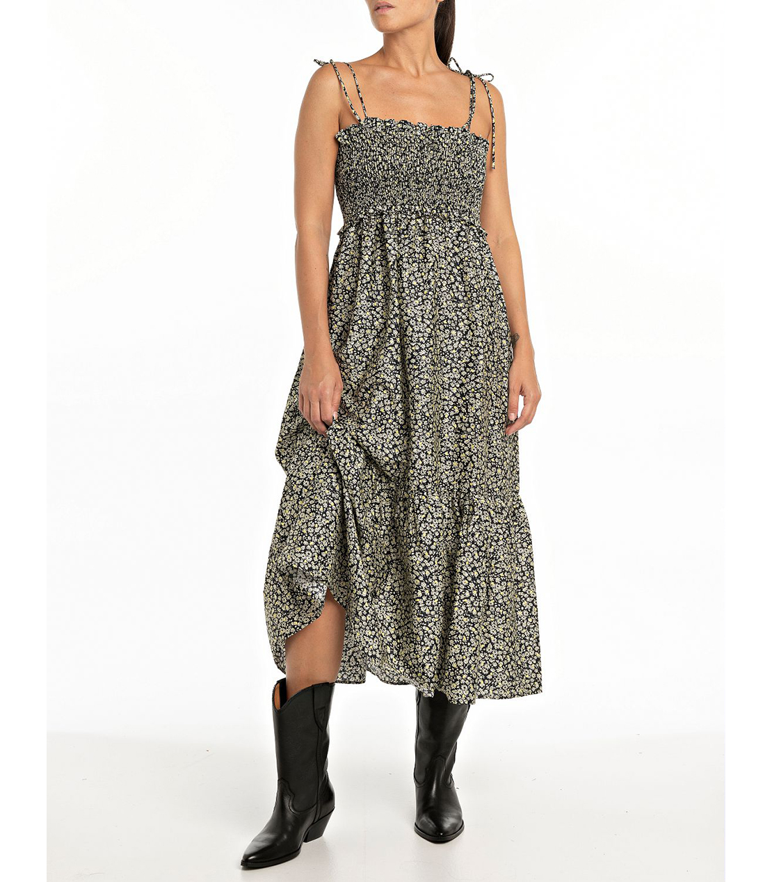 フラワープリント スモックキャミソールワンピース｜REPLAY リプレイ 