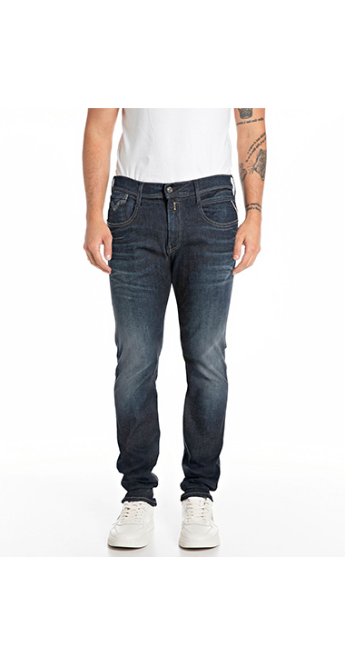 【新品】定価3.4万 Replay リプレイ Anbass Hyperflex Stretch ハイパーフレックス ストレッチデニム 28×32 スリムフィットANBASS HYPERFLEXブラックストレッチデニム｜REPLAY