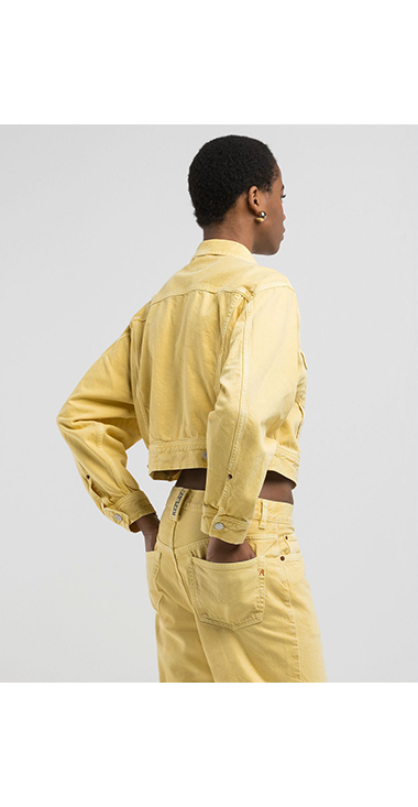 美品 and yellow アンド イエロー デニムジャケット チェーン L 美品 