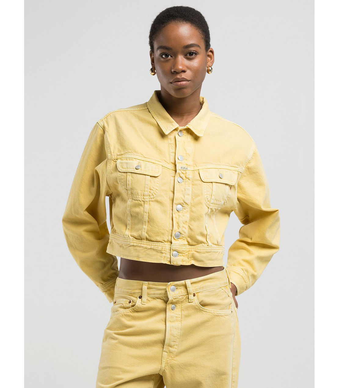 美品 and yellow アンド イエロー デニムジャケット チェーン L 美品 