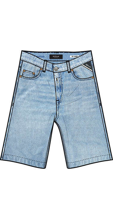 starteam デニムショーツ SEQUENZ（シークエンズ）】BACK EMB. SHORT 