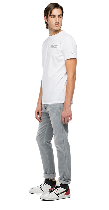 首相官邸リプレイ Tシャツ W3791L ロゴプリント グレーメランジ Sサイズ Tシャツ(半袖/袖なし)