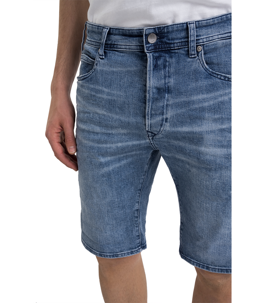 【送料込】ウエストリブデニムショーツ ダークインディゴブルー LサイズW85cm 送料込ウエストリブデニムショーツ ダークインディゴブルー Lサイズ